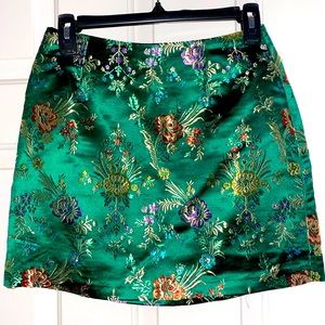Silky embroidered Asian-inspired miniskirt from Forever 21 NWT